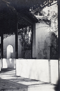 Courtyard and a covered passage with latticework, Suzhou