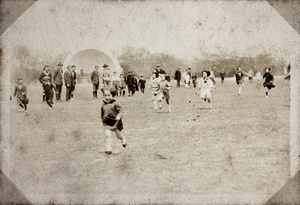 Children running in a race in a park, Shanghai