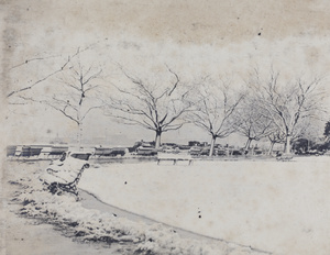 Heavy snowfall on the Public Garden, Shanghai