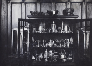 Display cabinet with cut glass and silverware, Shanghai