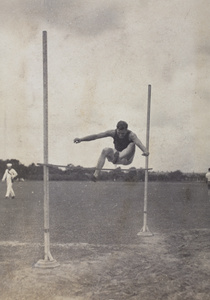 High jumper at a 4th of July sports day, Shanghai, 1922
