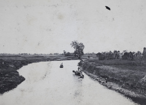 Barges and water buffalo, near Kunshan