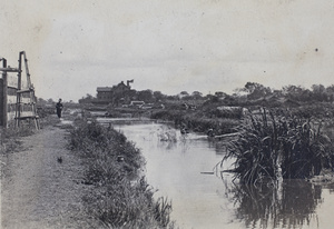 People bathing in a waterway, Shanghai