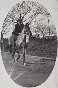 Horse and rider on Tongshan Road, Hongkou, Shanghai