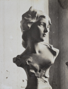 Sculptural bust of a woman in the Hutchinson's living room, 35 Tongshan Road, Hongkou, Shanghai