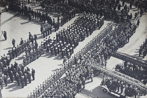 Military and Municipal Services assembled for the unveiling of the War Memorial, Shanghai, 1924