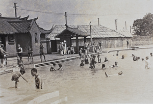 Families and friends at the Open Air Pool, Hongkou, Shanghai, 1924