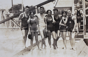 Harry Hutchinson and his friends at the Open Air Pool, Hongkou, Shanghai, 1925