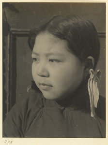Girl with hair ornament