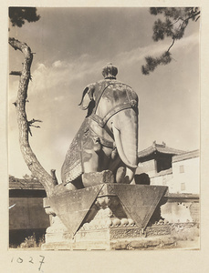 Stone elephant in front of Wu ta men at Pu tuo zong cheng miao