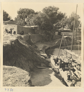 Boats by the riverbank near Baoding