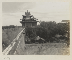 Corner watchtower seen from a wall of the Forbidden City