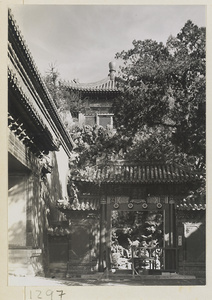 West facade of Ting he men with roof of Yu jing ting in background