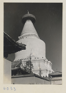 Detail of stupa-style pagoda at Bai ta si