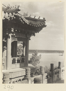 East side pavilion and Kunming Lake seen from the terrace of Zhuan lun cang