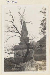 Stupa-style pagoda on Back Hill at Yihe Yuan