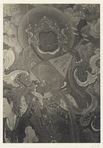 Detail of Ming dynasty mural on north wall showing Sarasvati playing a pi pa