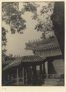 Building detail showing roof ornaments at Nanhai Gong Yuan