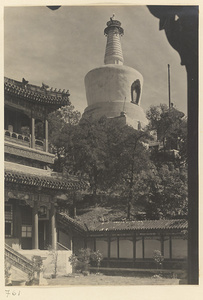 Bai ta and corner of south facade of Qing xiao lou