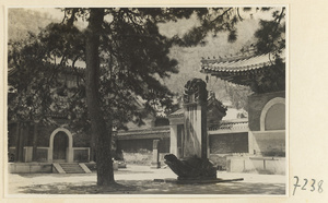 Courtyard with stela and tortoise stela at Jie tai si