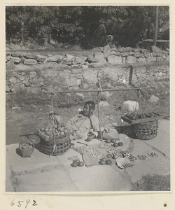 Produce vendor displaying his wares