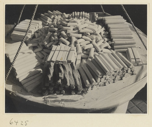 Rice candy displayed in vendor's basket