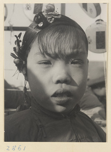 Girl with hair ornaments at New Year's