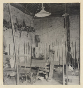 Interior of a silk-spinning workshop
