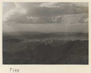 View of landscape and clouds on Tai Mountain