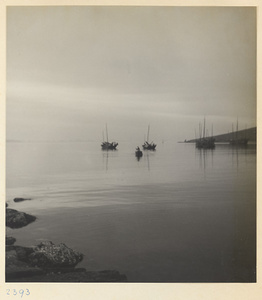 Junks anchored on the Shandong coast