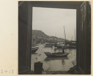 Boats at anchor in a fishing village on the Shandong coast