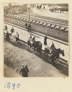 Funeral procession with paper equestrian figures, Chaoyangmen (朝阳门), Beijing