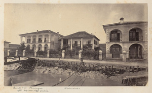 Foreigners' houses along river, Ningpo