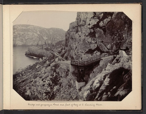 Bridge and gangway on road and part of bay at s[outh] landing place