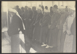 Friday prayers.  Honan Mosque, Hankow.  Old Sect.  Tsang Ahung as Imam.