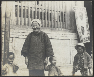 On the road from Lungchow.  Kansu Moslem woman's headdress.