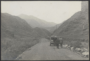 The Kuan Shan, Shensi.  Auxiliary highway between Sian and Lanchow.  Entering the Kuan Shan.