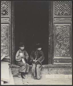 Kuyuan.  A quiet corner for girl students with their 'horn books'.