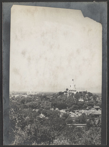 Beijing.  Bai ta seen from Jingshan Gong Yuan.