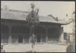 Weichow, Ningsia.  Porch of masjid.