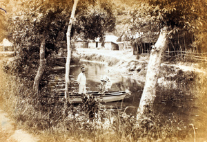  A couple boating on a river