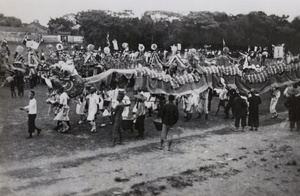 Dragon dance, in a rural location