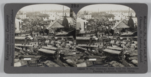 The Pearl River with jetties, sampans and a paddle steamer, Guangzhou