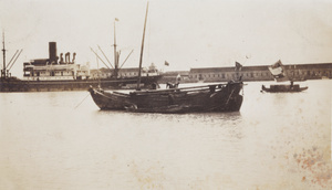 Steamer, junk and boats on the Huangpu River, Shanghai