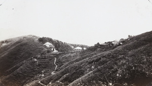 View of mountain tracks and houses