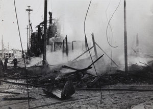 Fighting fires, Shanghai, 1937