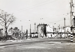 War damage at Muirhead Road and Seward Road, Shanghai, 1937