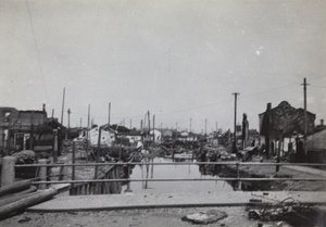 War damage at Sawgin Creek, Zhabei, Shanghai, September 1937