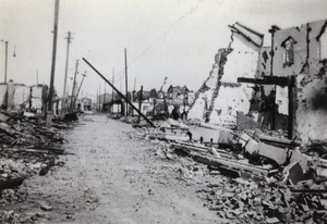 War destruction in Hailar Road, between Urga Road and Wuchow Road, Shanghai, September 1937