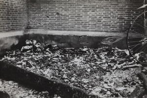 Burnt remains of corpses, Tungchow Road, Shanghai, October 1937